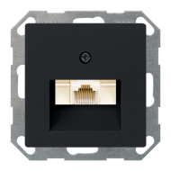 Розетка телефонная 1xRJ11 Gira E2 Черный матовый (в сборе) 