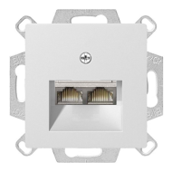 Розетка телефонная двойная 2xRJ11 Gira Standard 55 Белый шелковисто-матовый (в сборе) 