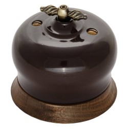 Переключатель 1-клавишный Bironi Фаберже, керамика цвет шоколадная ночь  (с рамкой цвет-Винтаж) 