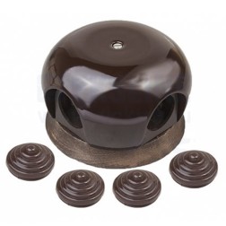 Коробка распределительная D86*50мм (4 ввода) Bironi Фаберже, шоколадная ночь  (с рамкой цвет-Винтаж) 