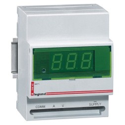 Цифровой амперметр/вольтметр Legrand 0-5A/0-500В монтаж на рейке DIN 4 модуля 