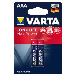 Батарейка AAA LR03 1.5V VARTA LONGLIFE MAX POWER (упаковка 2шт) 4008496114733 