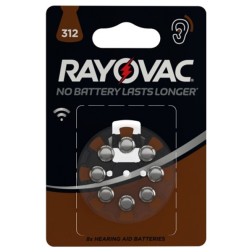 Батарейки 312/PR41 1.45V VARTA RAYOVAC ACOUSTIC для слуховых аппаратов (упаковка 8шт) 5000252003793 