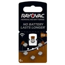 Батарейки 312/PR41 1.45V VARTA RAYOVAC ACOUSTIC для слуховых аппаратов (упаковка 6шт) 5000252003205 