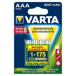 Аккумулятор AAA HR03 1.2V 800мАч VARTA ACC.R2U/RECH.A.POWER (упаковка 4шт) 4008496849222 