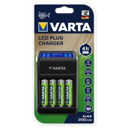 Зарядное устройство VARTA LCD Plug Charger+4xAA 2100 мАч 4008496773510 