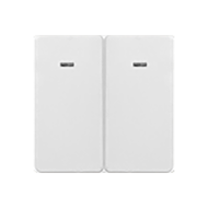 Выключатель двухклавишный с подсветкой Simon Neos 27 Белый (в сборе) 