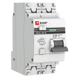 Дифференциальный автомат АД-32 1P+N 10А/30мА (хар. C, AC, электронный, защита 270В) 4,5кА EKF PROxim 