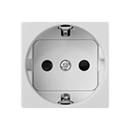 Розетка с заземлением и со шторками, самозажимные клеммы Simon Neos 27 Белый (в сборе) 