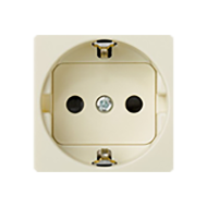 Розетка с заземлением и со шторками, винтовые клеммы Simon Neos 27 Слоновая кость (в сборе) 