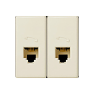 Розетка телефонная двойная 2xRJ11 Simon Neos 27 Слоновая кость (в сборе) 