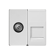 Розетка TV / RJ45 UTP 5e Simon Neos 27 Белый (в сборе) 