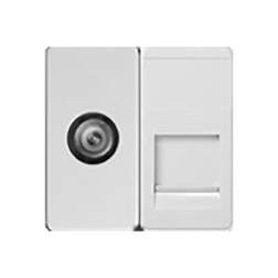 Розетка TV / RJ45 UTP 5e Simon Neos 27 Белый (в сборе) 