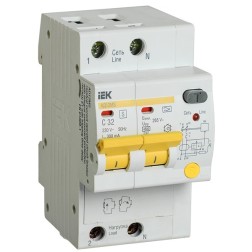Дифференциальный автоматический выключатель селективный АД12MS 2P C32 300мА тип А 4500кА ИЭК (автомат) 