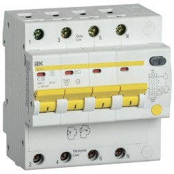 Дифференциальный автоматический выключатель селективный АД14S 4P C20 300мА тип АС 4500кА ИЭК (автомат) 