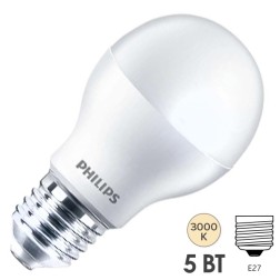 Светодиодная лампа Philips ESSENTIAL LEDBulb A60 5W (40W) 3000K 220V E27 500lm 