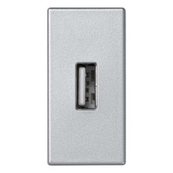 Разъём USB тип А, 22,5х45мм, винты Simon K45, алюминий 