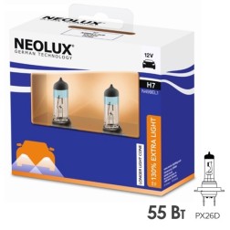Лампа N499EL1-2SCB 55W 12V PX26D H7 KBOX2 (+130% больше света) Extra Light NEOLUX (уп. 2шт) 