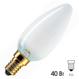 Лампа накаливания свеча Philips STANDART B35 FR 40W 230V E14 d35x100mm матовая (ЛОН) 