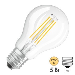 Лампа филаментная светодиодная шарик Osram P CLAS P45 5W (40W) 827 E27 230V CL DIM 470lm Filament 