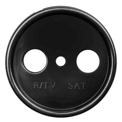 Накладка (центральная плата) для розетки R/TV-Sat Bironi Шедель с шурупом, пластик черный 