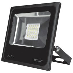 Прожектор светодиодный Gauss LED 20W 1380lm IP65 6500К черный 1/60 