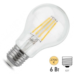 Лампа Gauss LED Filament A60 6W 2700К 600lm E27 