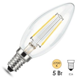 Лампа Gauss LED Filament Свеча dimmable E14 5W 420lm 2700К 1/10/50 