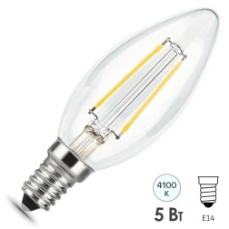 Лампа Gauss LED Filament Свеча dimmable E14 5W 450lm 4100К 1/10/50 