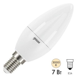 Лампа Gauss LED Свеча E14 7W 520lm 3000К step dimmable 1/10/100 