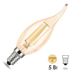 Лампа Gauss LED Filament Свеча на ветру E14 5W 400lm 2700K Golden 1/10/50 