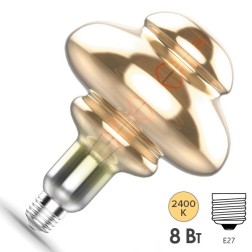 Лампа Gauss Led Vintage Filament Flexible BD160 8W 160x210mm Gray 2400K 330lm E27 