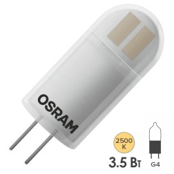 Лампа светодиодная Osram LED STAR PIN 35 3.5W 2700K G4 12V 450Lm d18x50mm теплый свет 