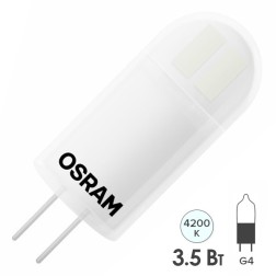 Лампа светодиодная Osram LED STAR PIN 35 3.5W 4000K 12V G4 450Lm d18x50mm 