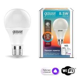 Лампа Светодиодная Gauss Smart Home DIM+CCT E27 A60 8.5 Вт 1/10/100 