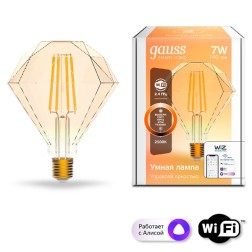Лампа светодиодная филаментная Gauss Smart Home DIM E27 Diamond Golden 7 Вт 1/40 