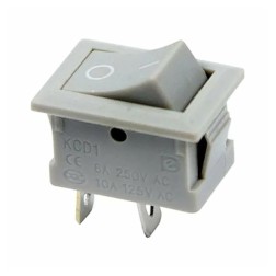 Выключатель клавишный 250V 6А (2с) ON-OFF серый  Mini  REXANT 