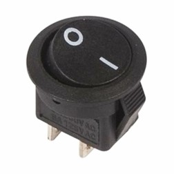 Выключатель клавишный круглый 250V 3А (2с) ON-OFF черный  Micro  REXANT 