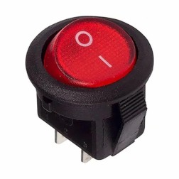 Выключатель клавишный круглый 250V 3А (2с) ON-OFF красный  Micro  REXANT 