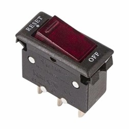 Выключатель - автомат клавишный 250V 15А (3с) RESET-OFF красный  с подсветкой  REXANT 