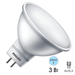 Лампа светодиодная Philips ESS LED MR16 3W (35W) 865 120°  230V 230lm GU5.3 холодный свет 