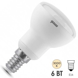 Лампа Gauss LED R50 E14 6W 500lm 3000K 1/10/50 