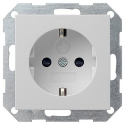 Розетка с/з с защитными шторками Gira System 55 Серый матовый 