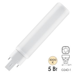 Лампа светодиодная Osram DULUX D13 LED 5W/830 230V EM G24D-1 (ЭмПРА или 230V) 