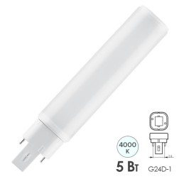 Лампа светодиодная Osram DULUX D13 LED 5W/840 230V EM G24D-1 (ЭмПРА или 230V) 