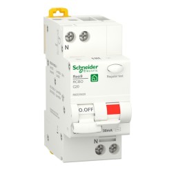 Дифференциальный автомат Schneider Electric RESI9 1П+Н 20А 30мА C тип AC 6кА 2 модуля 