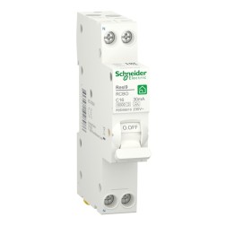 Дифференциальный автомат Schneider Electric RESI9 1П+Н 16А 30мА C тип A 6кА 1 модуль 