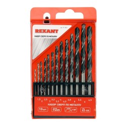 Набор сверл по металлу (HSS)  диаметр 1.5-6.5 мм (13 шт.) REXANT 