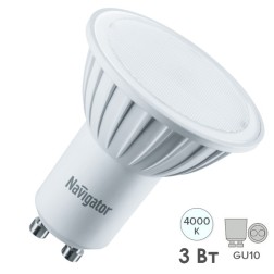 Лампа светодиодная Navigator 94 128 NLL-PAR16-3-230-4K-GU10 3W 4000K 240lm 230V 