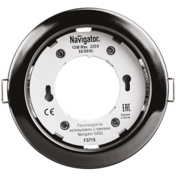 Светильник встраиваемый точечный Navigator 71 281 NGX-R1-005-GX53 круг металл черный хром 